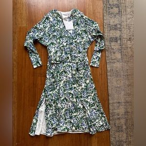 Victoria Beckham Draped Printed Textured-Crepe Midi Dress